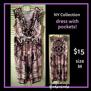 Casual dress with pockets in shades of purple